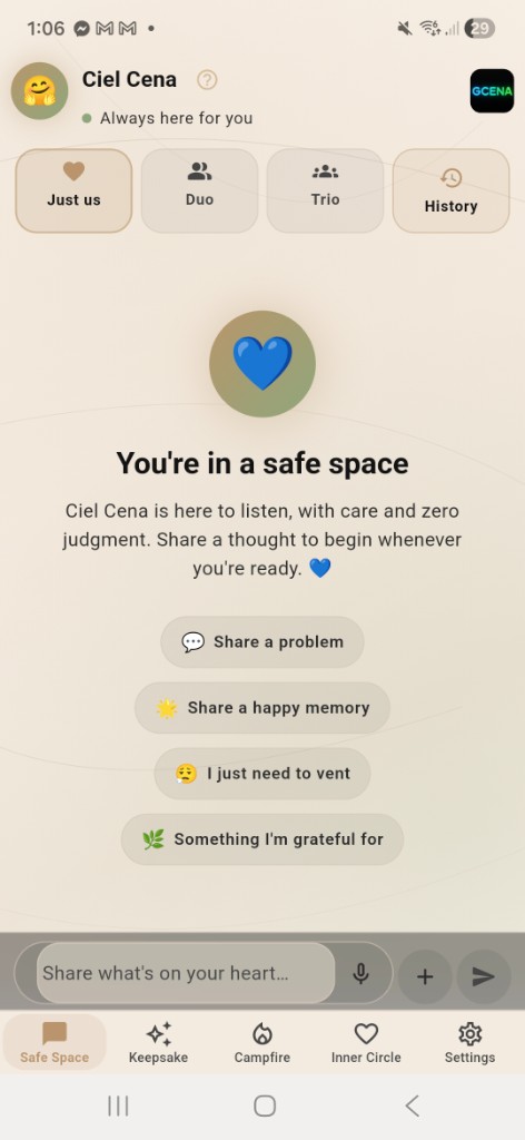 GCENA Safe Space — You're in a safe space